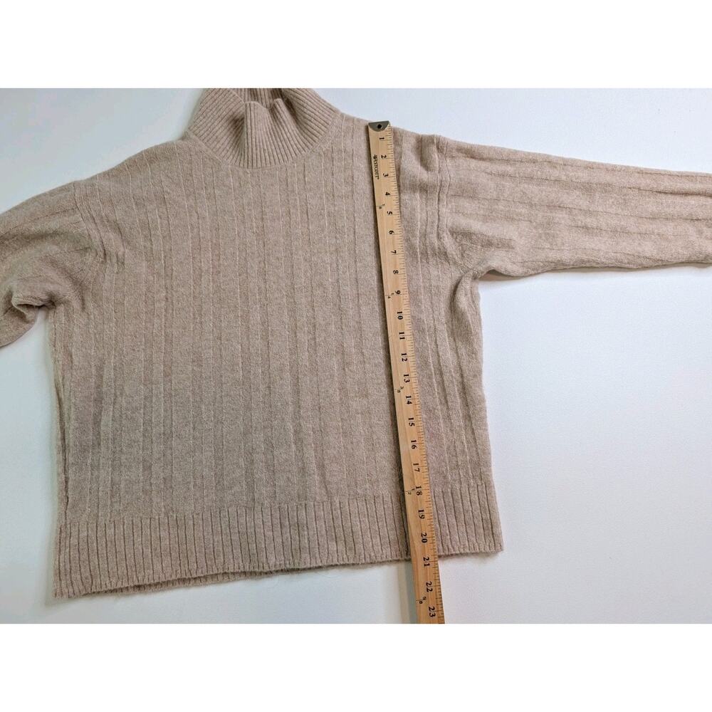 J Crew Size Medium Ribbed mockneck sweater in Supersoft yarn Womens Camel - Picture 7 of 12